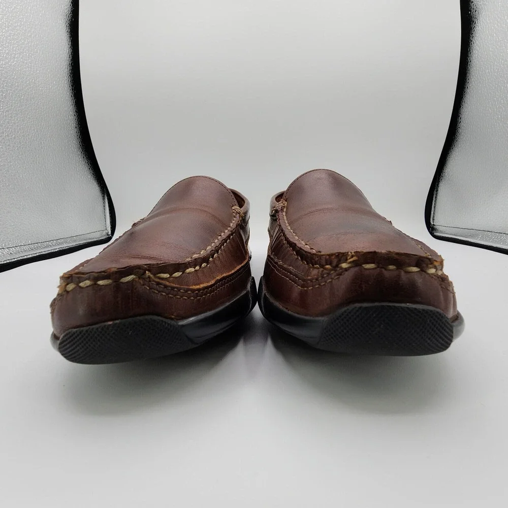 Allen Edmonds Boulder‎ Driving Shoes Mens 9.5 D Brown Leather Stitched Moccasin